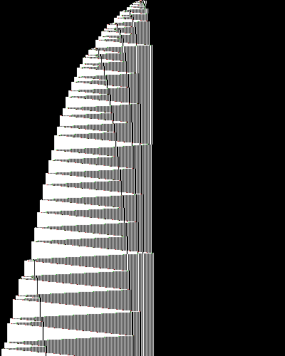 space-time diagram from the blank tape, steps 0 to 10,000
