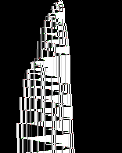 space-time diagram from the blank tape, steps 0 to 10,000