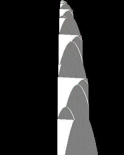 space-time diagram from the blank tape, steps 0 to 10,000
