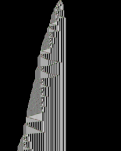 space-time diagram from the blank tape, steps 0 to 10,000