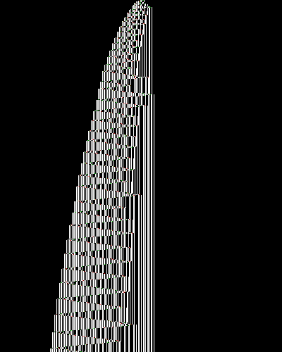 space-time diagram from the blank tape, steps 0 to 10,000