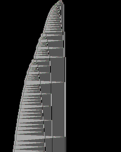 space-time diagram from the blank tape, steps 0 to 10,000