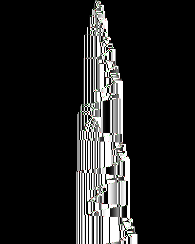 space-time diagram from the blank tape, steps 0 to 10,000