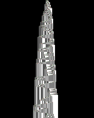 space-time diagram from the blank tape, steps 0 to 10,000