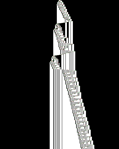 space-time diagram from the blank tape, steps 0 to 10,000