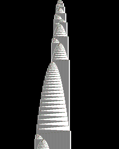 space-time diagram from the blank tape, steps 0 to 10,000