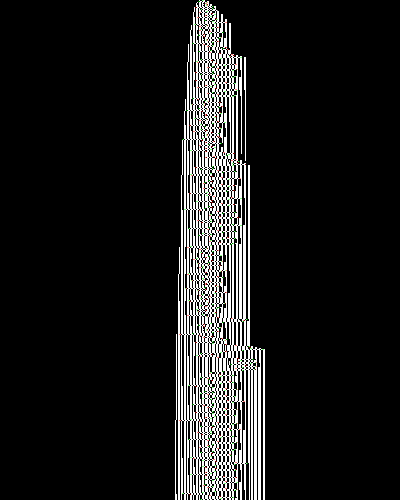 space-time diagram from the blank tape, steps 0 to 10,000