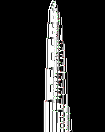 space-time diagram from the blank tape, steps 0 to 10,000