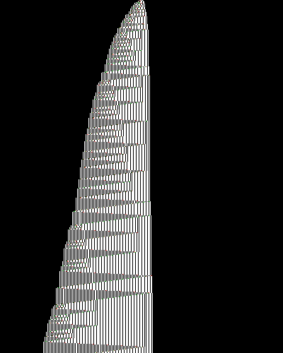 space-time diagram from the blank tape, steps 0 to 10,000