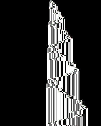 space-time diagram from the blank tape, steps 0 to 10,000