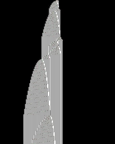 space-time diagram from the blank tape, steps 0 to 10,000