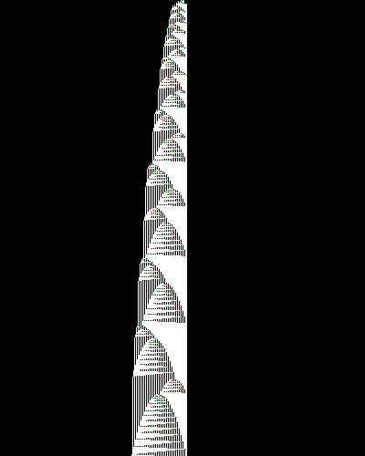 space-time diagram from the blank tape, steps 0 to 10,000