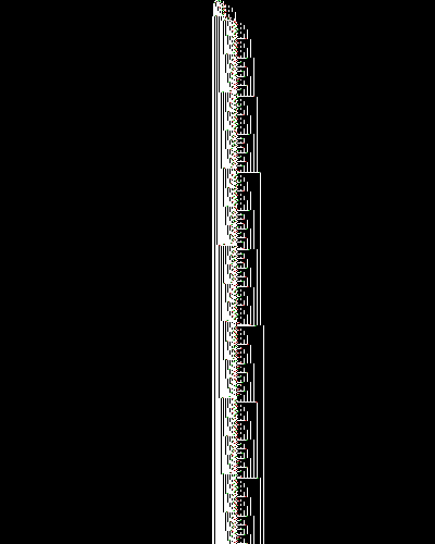 space-time diagram from the blank tape, steps 0 to 10,000