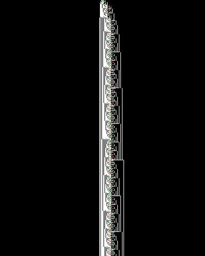 space-time diagram from the blank tape, steps 0 to 10,000
