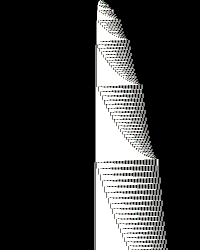 space-time diagram from the blank tape, steps 0 to 10,000