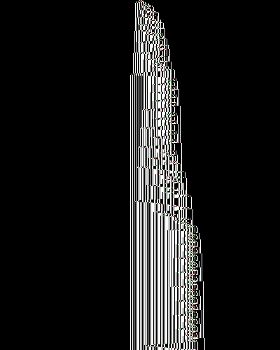 space-time diagram from the blank tape, steps 0 to 10,000