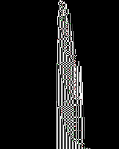 space-time diagram from the blank tape, steps 0 to 10,000