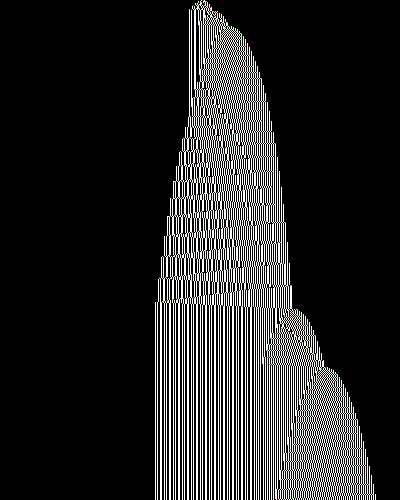 space-time diagram from the blank tape, steps 0 to 10,000